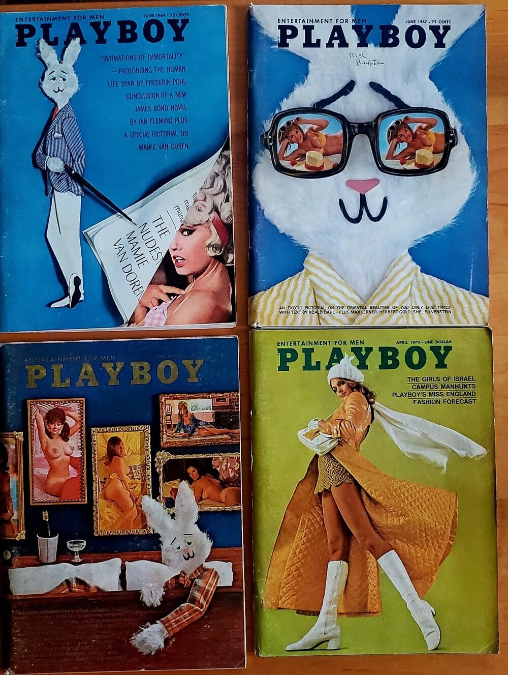 Lot of 4 Playboy Magazine 64,67 &70